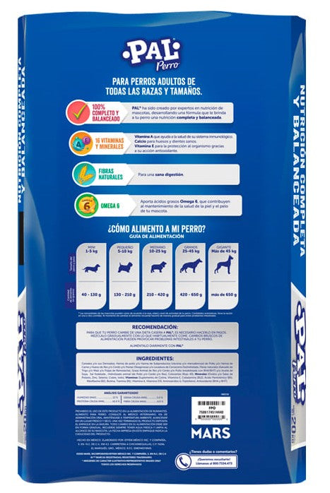 ALIMENTO PAL PERRO CONT. 20KG