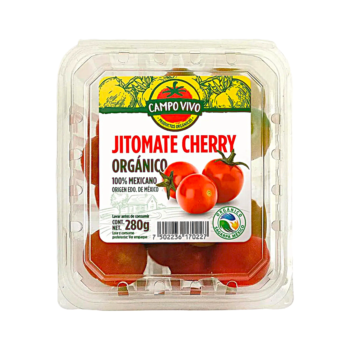JITOMATE CHERRY ORGÁNICO CONT. 280GR