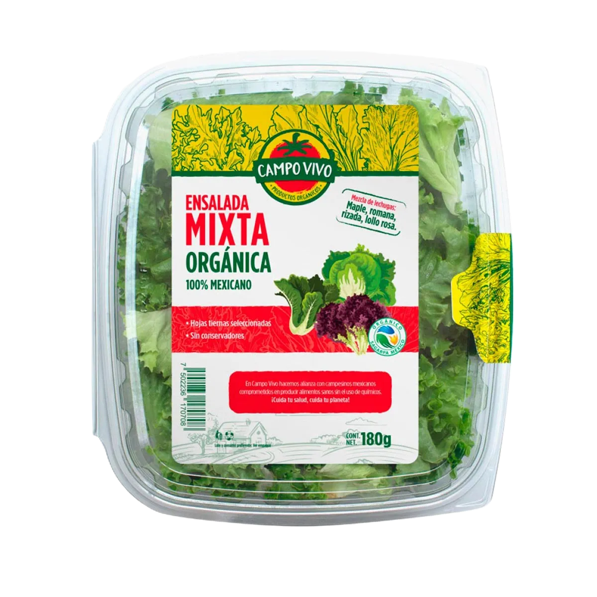 ENSALADA MIXTA ORGÁNICA CONT. 180GR