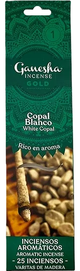 INCIENSO GANESHA GOLD COPAL BLANCO CONT. 25 PZA