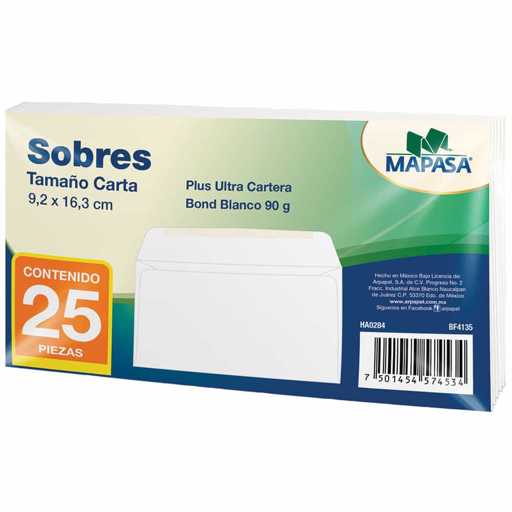 SOBRES TAMAÑO CARTA PAQ.