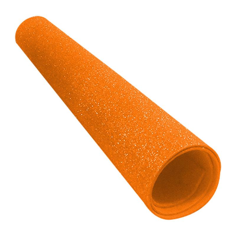 ROLLO DE FOAMY ESCARCHADO NARANJA CONT. 1 PZA