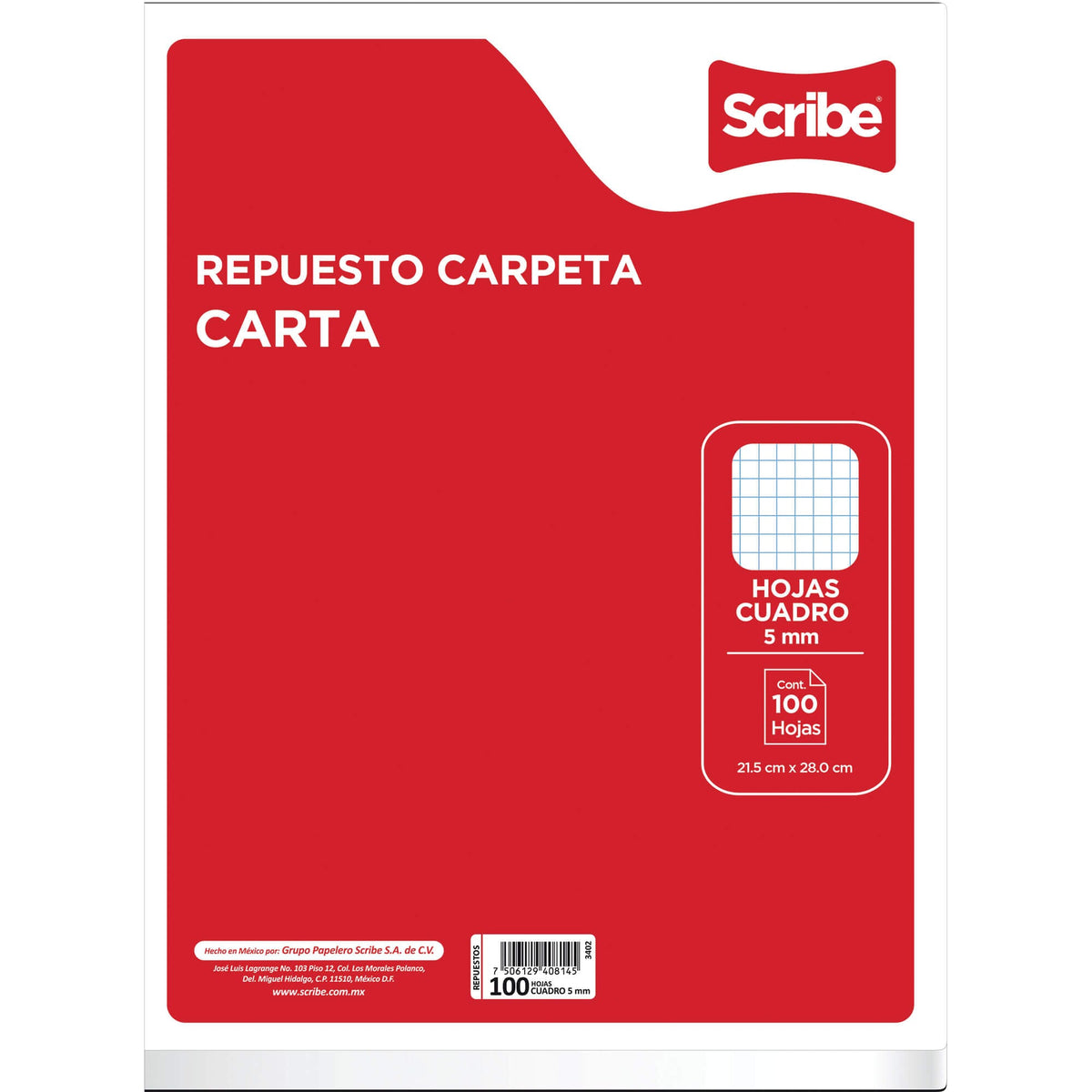 REPUESTO CARPETA SCRIBE 5MM