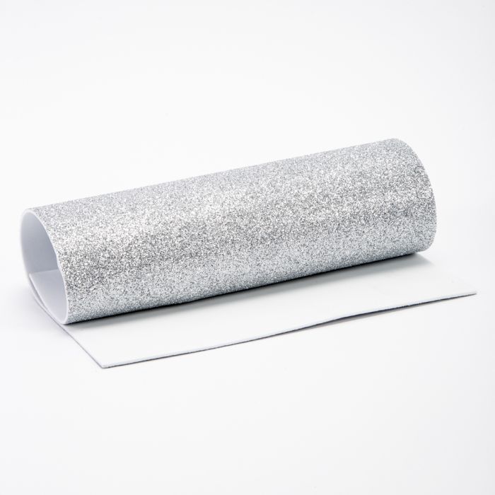 ROLLO DE FOAMY ESCARCHADO PLATA CONT. 1 PZA