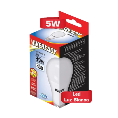 FOCO LED EVEREADY AHORRADOR 5W 450 LÚMENES LUZ BLANCA