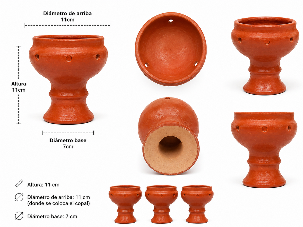 COPALERA MEDIANA TERRACOTA NATURAL CONT. 1 PZA