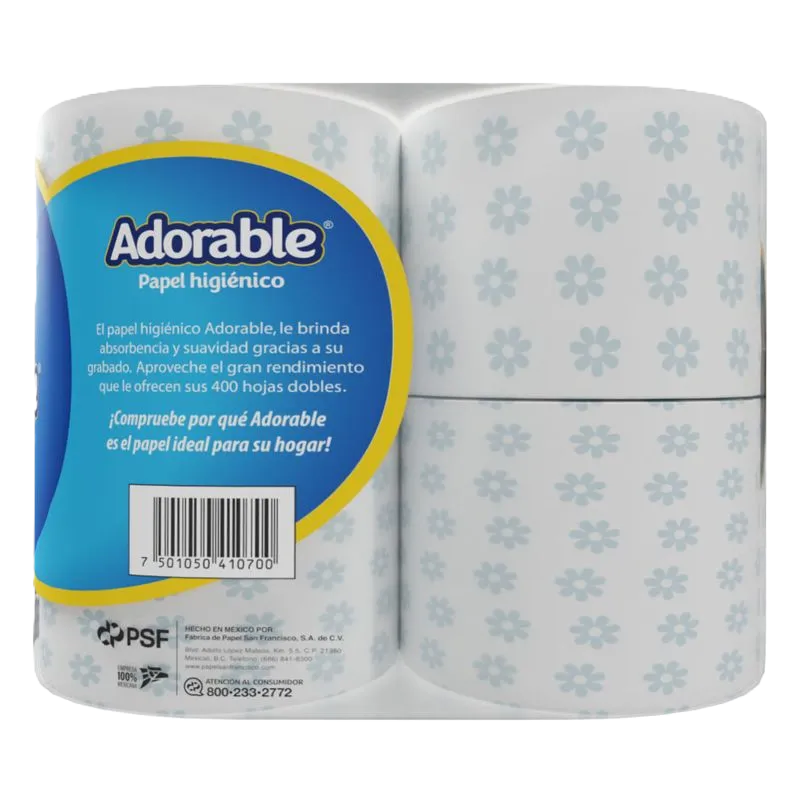 PAPEL HIGIÉNICO ADORABLE ENCANTO FLORAL CONT. 4 PZA