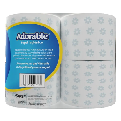 PAPEL HIGIÉNICO ADORABLE ENCANTO FLORAL CONT. 4 PZA
