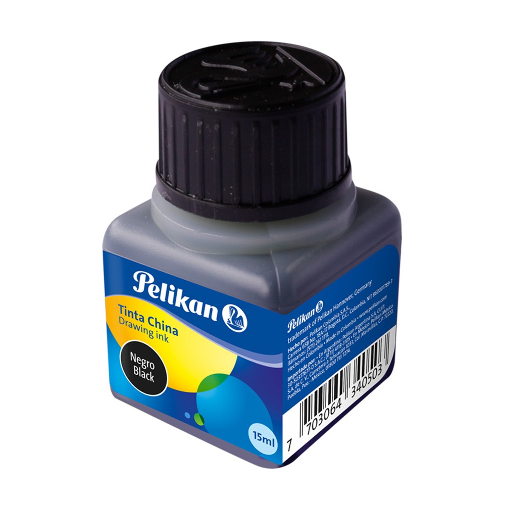 TINTA CHINA PELIKAN NEGRO 15ML