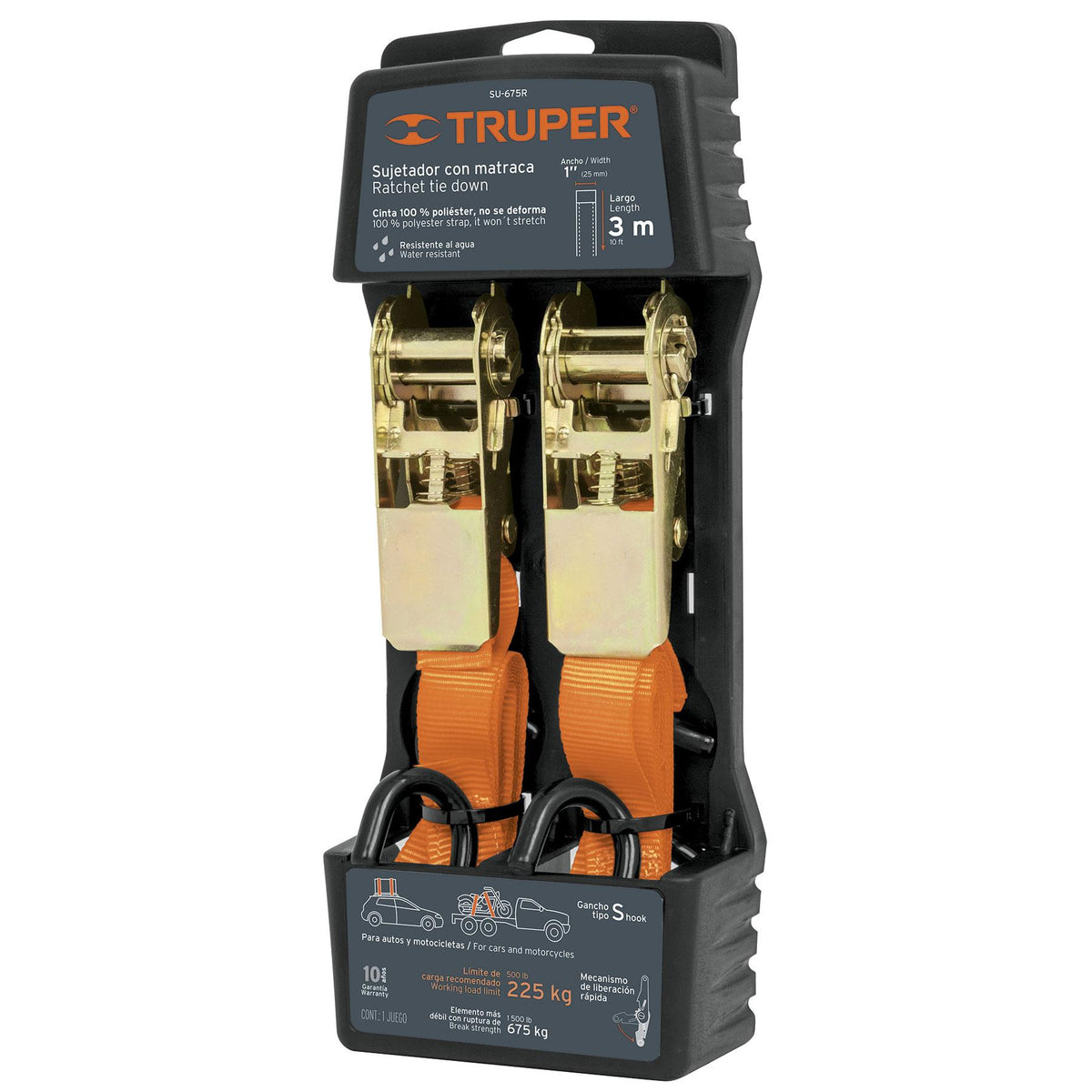 SUJETADORES C/MATRACA 675KG TRUPER