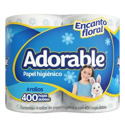 PAPEL HIGIÉNICO ADORABLE ENCANTO FLORAL CONT. 4 PZA