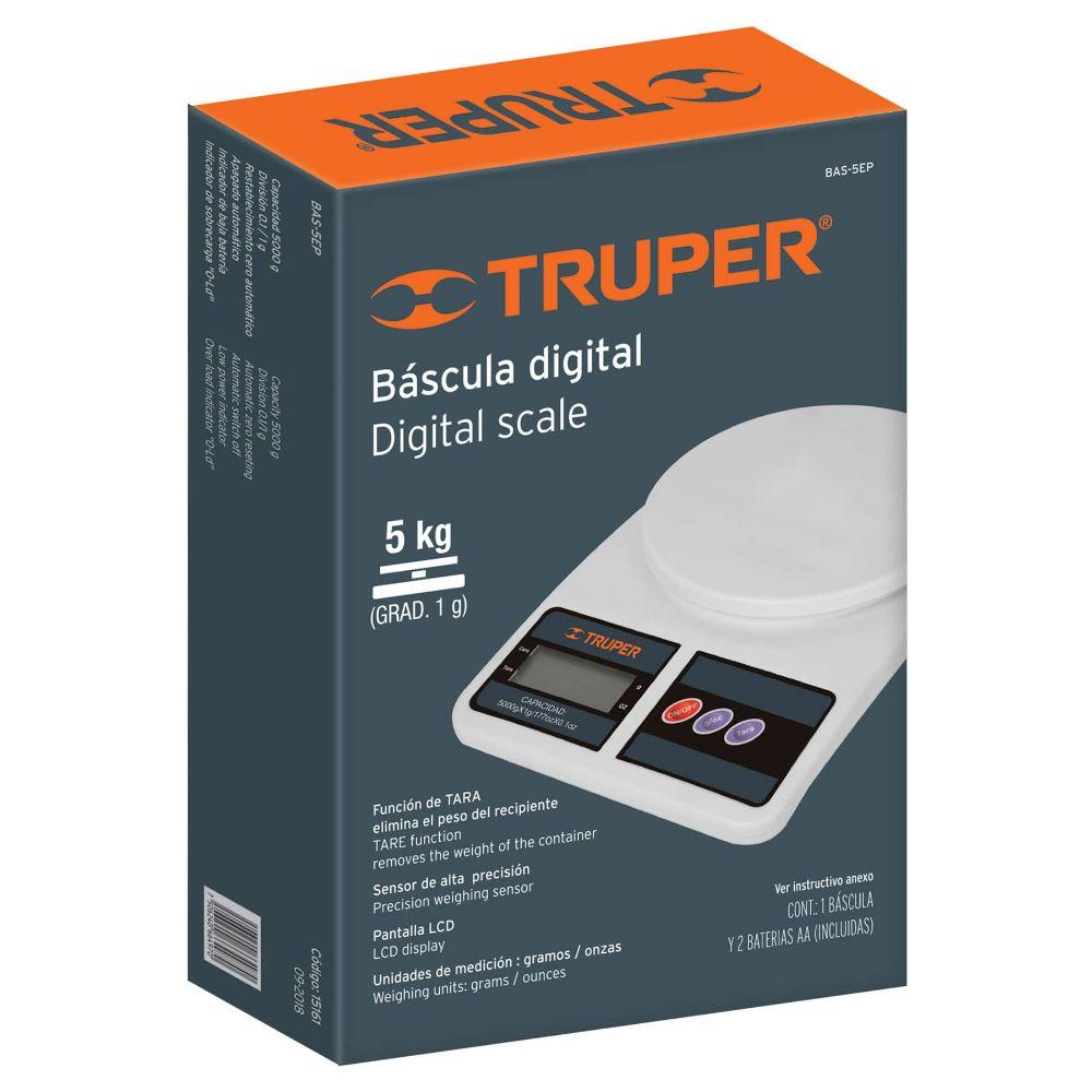 BÁSCULA DIGITAL SCALE 5KG TRUPER