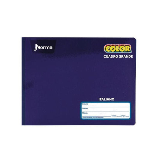 CUADERNO ITALIANO COSIDO CUADRITOS B C-10 72H NORMA