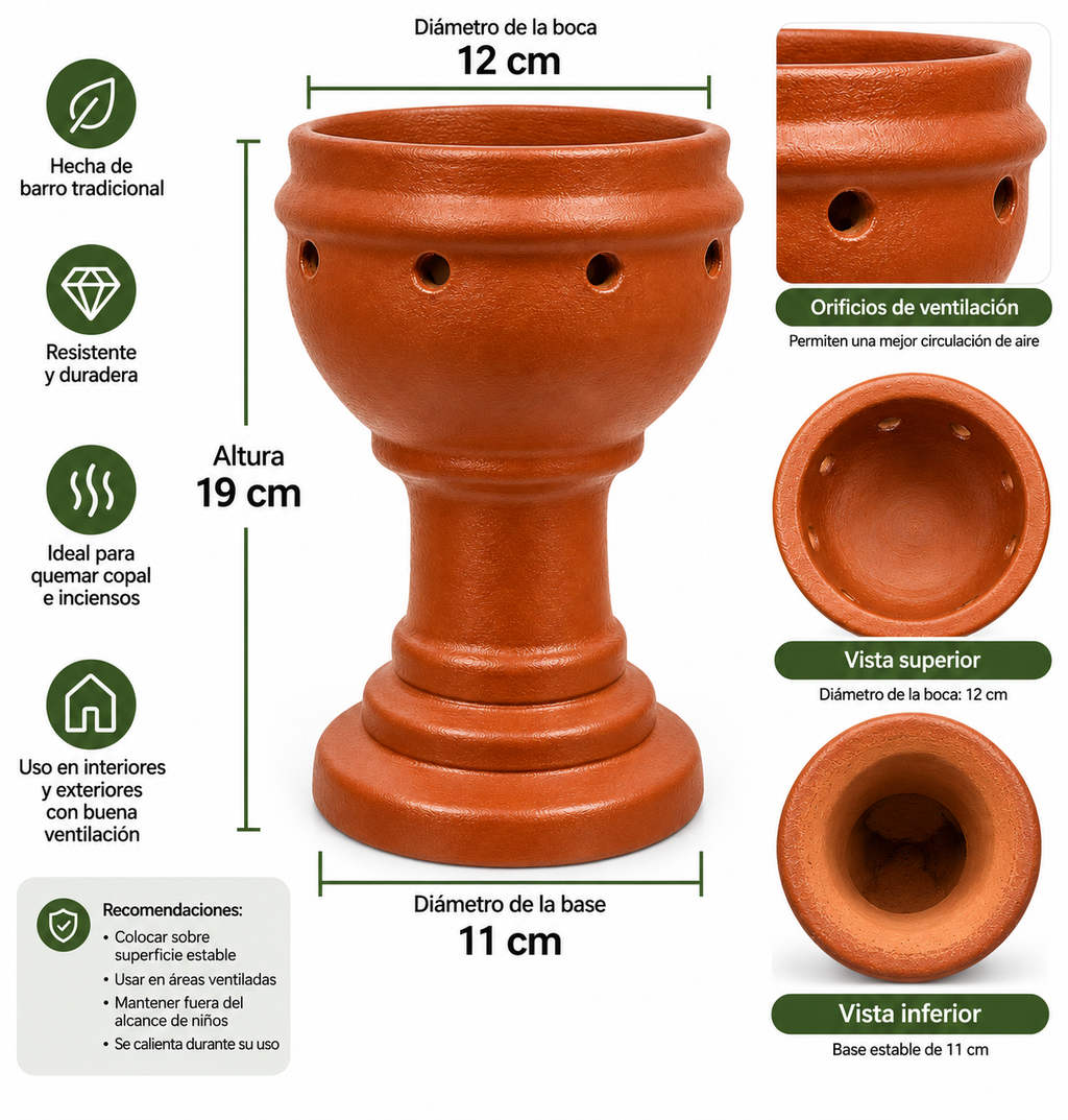 COPALERA GRANDE TERRACOTA NATURAL CONT. 1 PZA