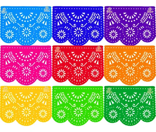 PAPEL PICADO COLORES CONT. 12 PZA