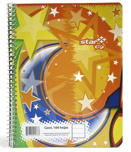 CUADERNO MEMO NOTAS ESPIRAL RAYA  ESTRELLA 40H