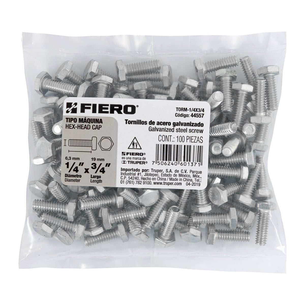TORNILLOS 1/4" X 3/4"