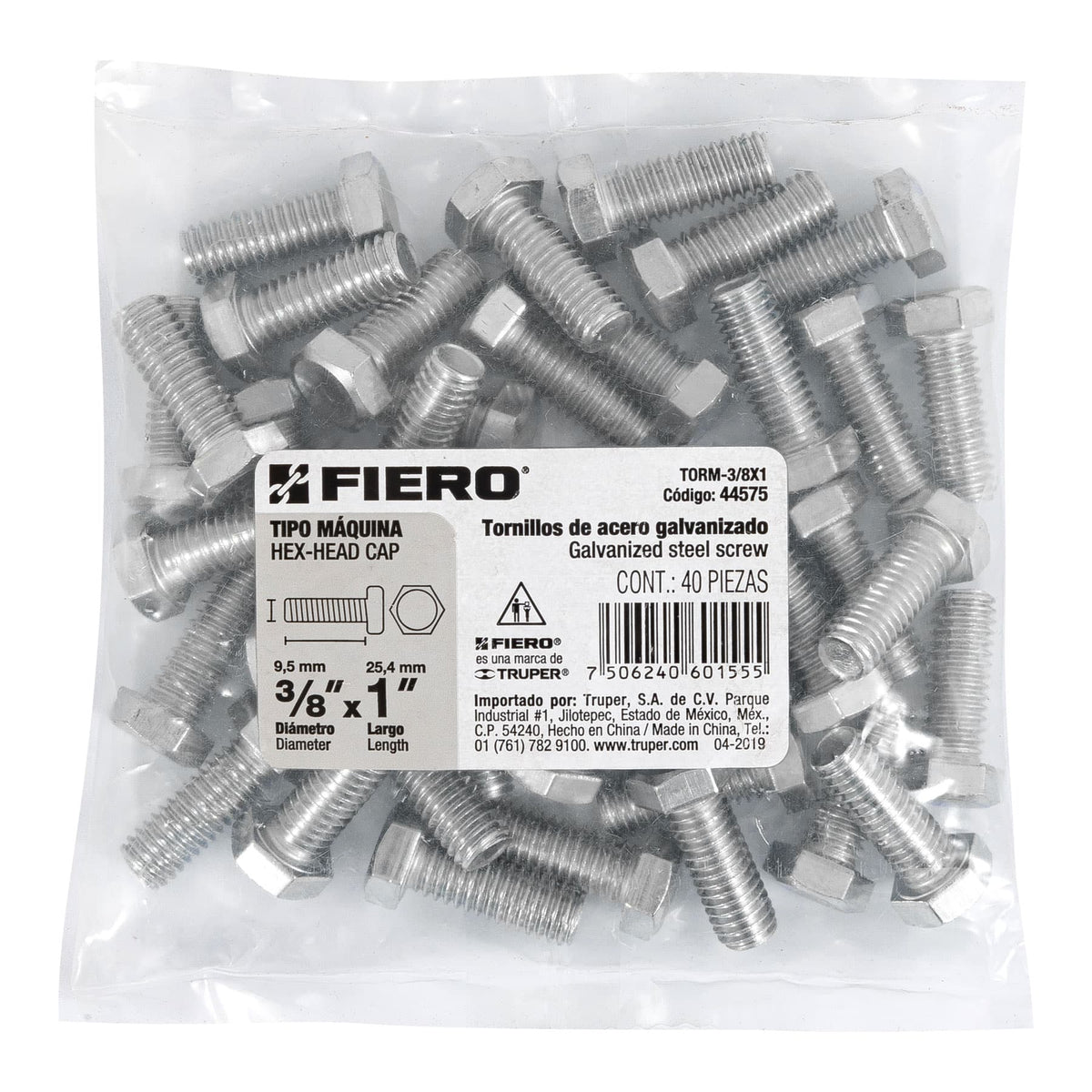 TORNILLOS 3/8" X 1"