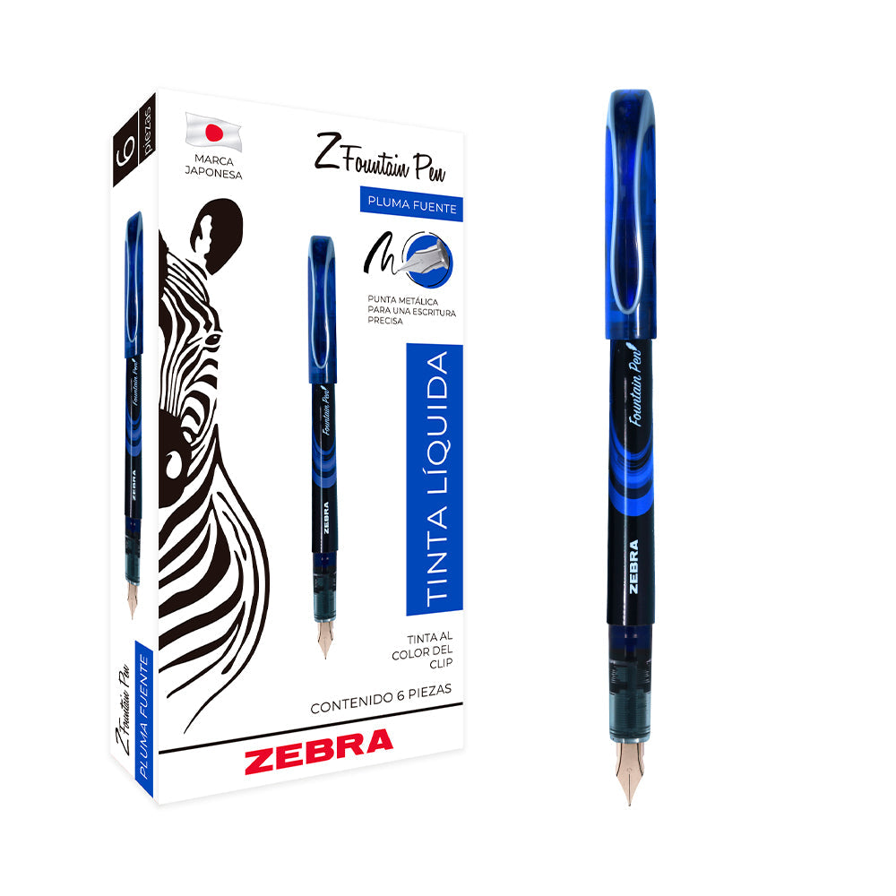 PLUMA FUENTE DESECHABLE TINTA LIQUIDA  PUNTA METALICA ZEBRA