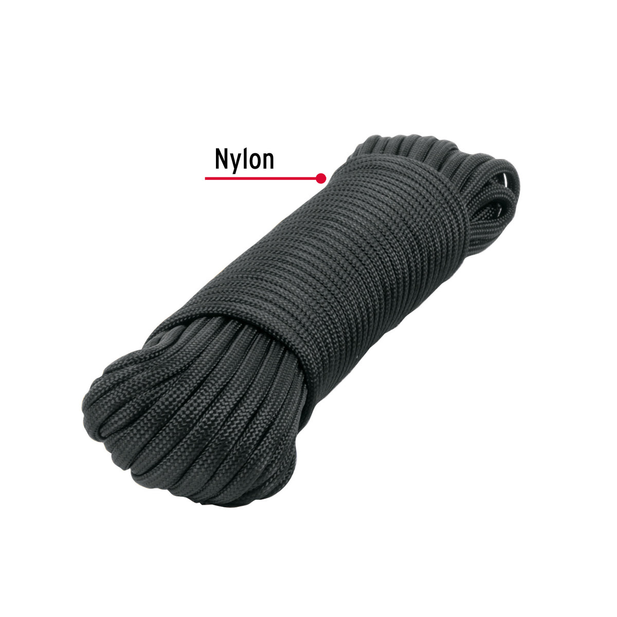 PIOLA DE NYLON PARACORD DE 4MM X 15M, NEGRO