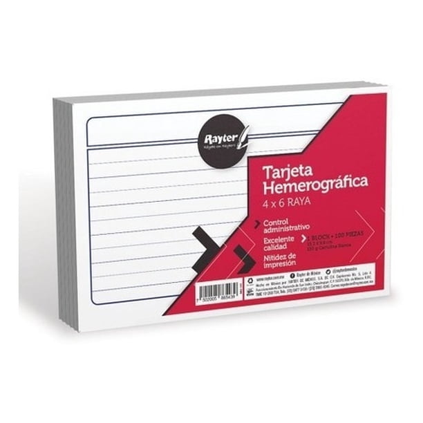TARJETA HEMEROGRAFICA 4 X6 BLANCO