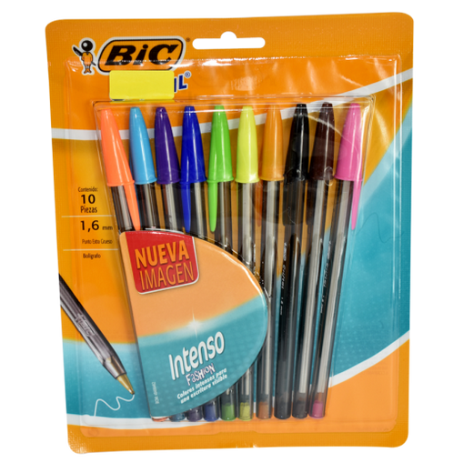 BOLIGRAFO BIC FASHION INTENSO COLORES 1.6MM 10