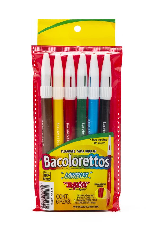 PLUMINES LAVABLES DEL.  BACOLORETTOS BACO C/6 PZS