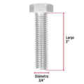 TORNILLOS DE ACERO GALVANIZADO 1/4" X 3/ 4"