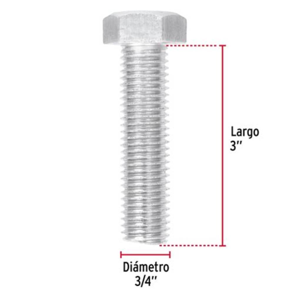 TORNILLOS DE ACERO GALVANIZADO 1/4" X 3/ 4"
